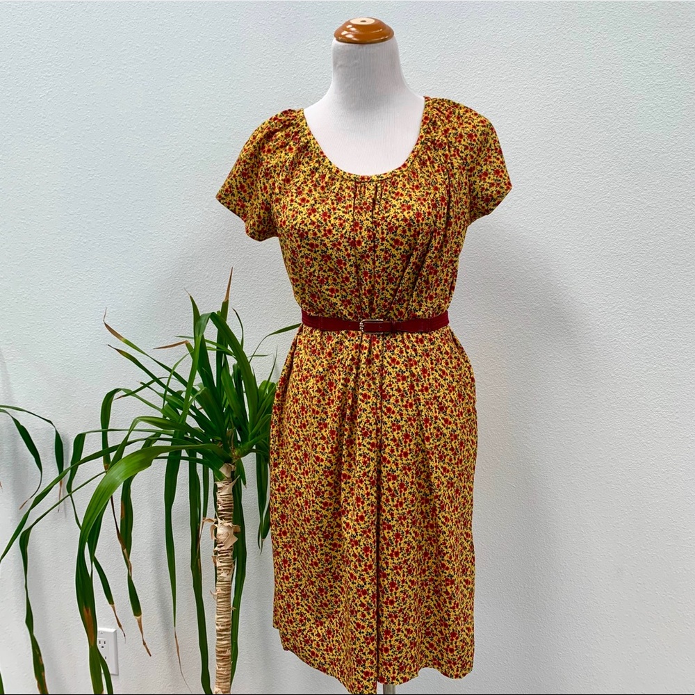 VTG 1970s Ditsy Floral Mini Dress with Face Mask - Picture 6 of 11